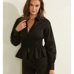 Guess Jane Shirred Blouse black